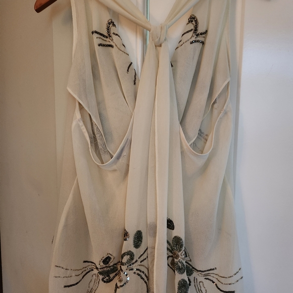 EUC Vintage Ludi Racer Sequins Open Back Top - Picture 2 of 12